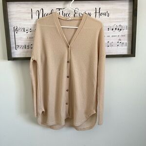 LA MIEL Beige Button-Up Cardigan